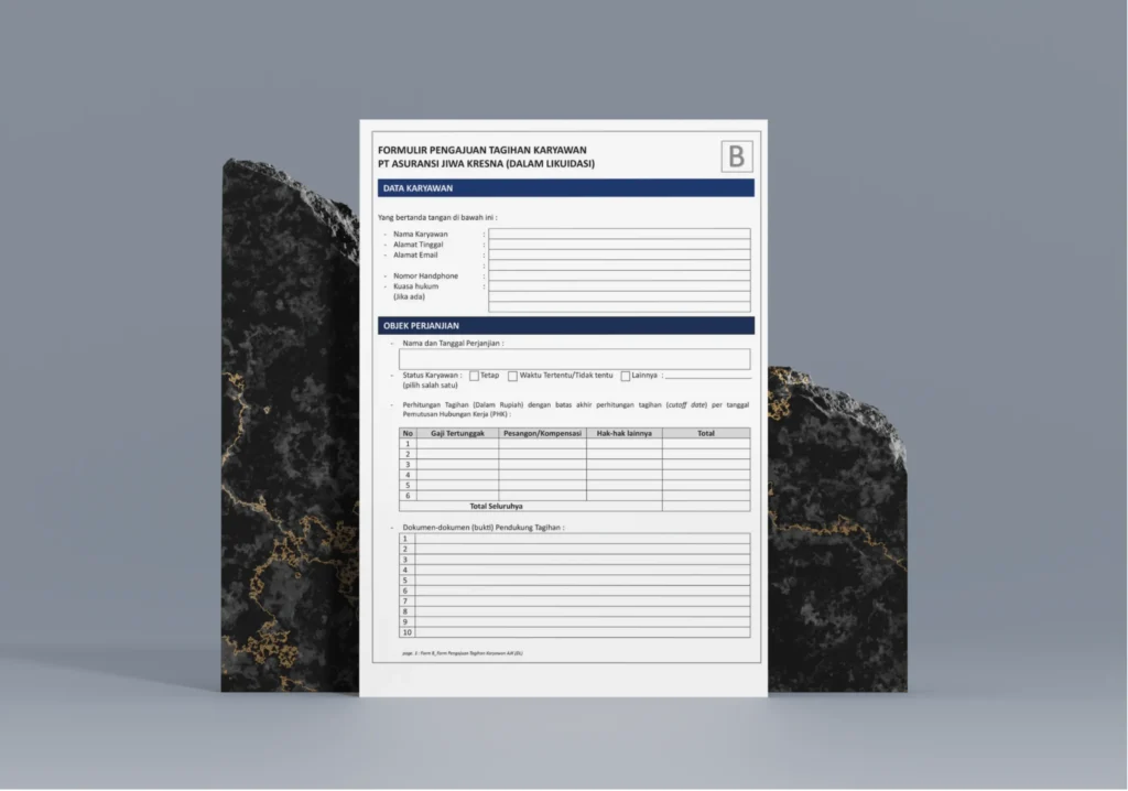 Formulir Pengajuan Tagihan untuk Karyawan